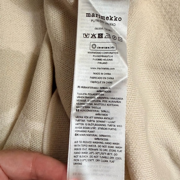 Marimekko Cream Floral Long Sleeve Sweater Dress size M NWT - Picture 4 of 4